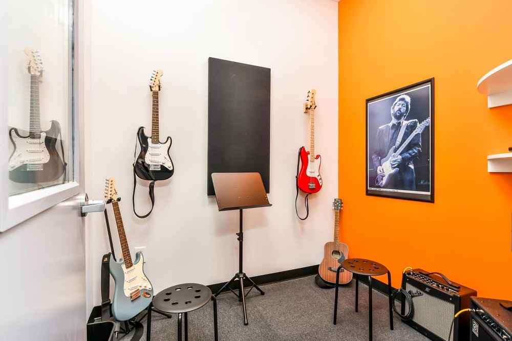 Bach to Rock Sandy Plains room with instruments